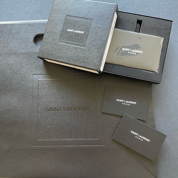 New Saint Laurent Black Compact Card Holder Mirror in Box NWT🌟 - Picture 4 of 11